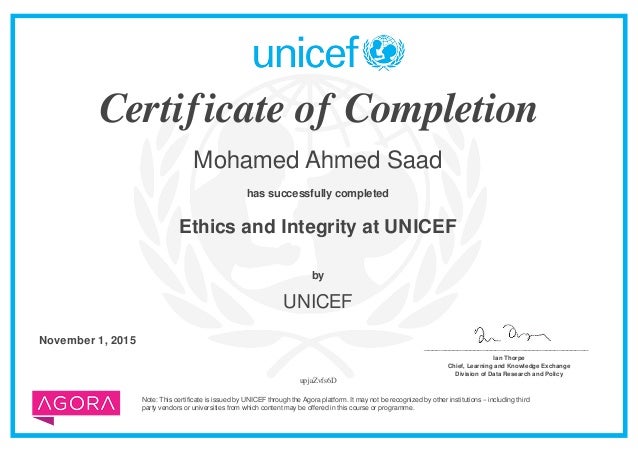 Ethics and Integrity_Course certificate - Ethics and 
