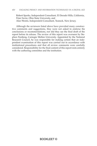 Engaging Privacy And Information Technology In A Digital Age James ...