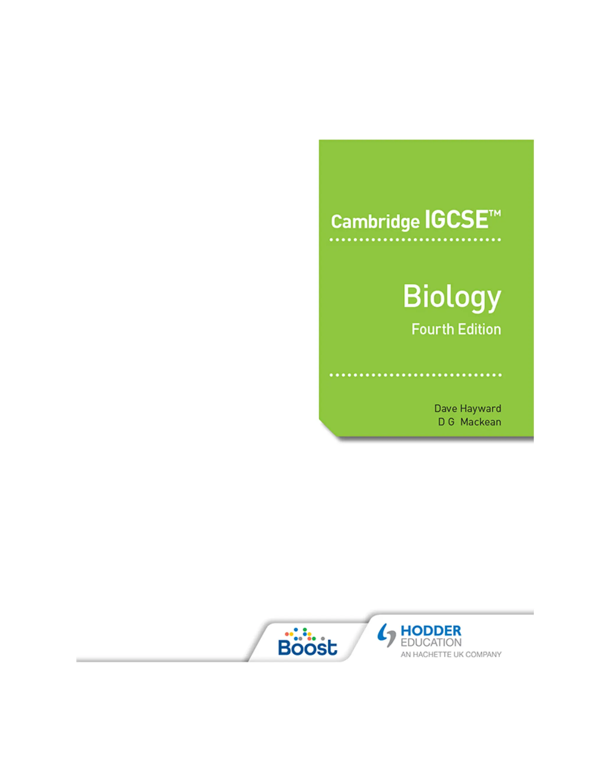 Cambridge IGCSE Biology 4th Edition D. G. Mackean | PDF