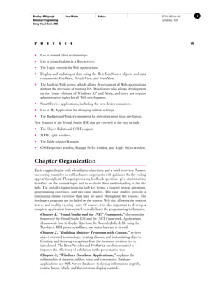 Advanced Programming Using Visual Basic 2008 4th Edition Julia Case ...