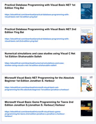 Advanced Programming Using Visual Basic 2008 4th Edition Julia Case ...