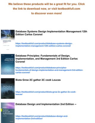 Database Systems: Design, Implementation, and Management 13th Edition ...
