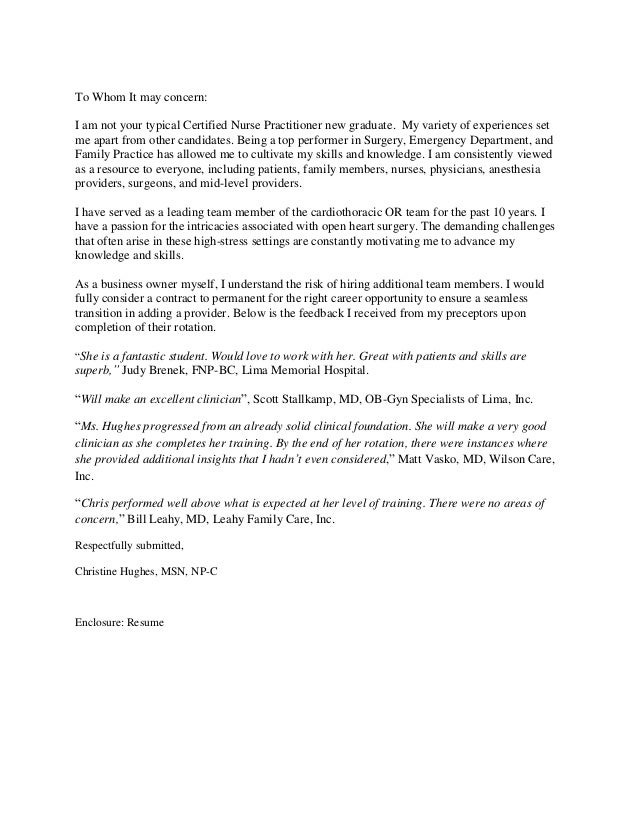 Christine Hughes Cover Letter