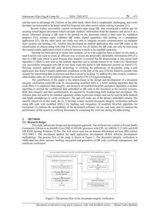 Document verification using quick response code with modified secure ...