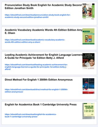 English For Academic Purposes 1 1st Edition Ceyda Eşit | PDF