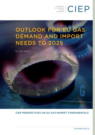 CIEP PAPER 2016 | 2A
OUTLOOK FOR EU GAS
DEMAND AND IMPORT
NEEDS TO 2025
BY IULIA PISCA
CIEP PERSPECTIVES ON EU GAS MARKET FUNDAMENTALS
 