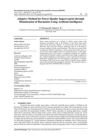 Adaptive Method for Power Quality Improvement through Minimization of ...