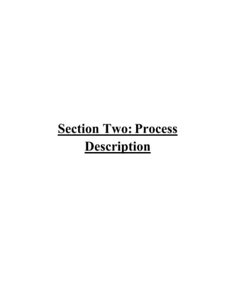 Section Two: Process
Description
 