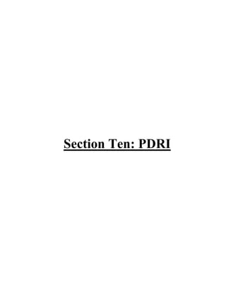 Section Ten: PDRI
 