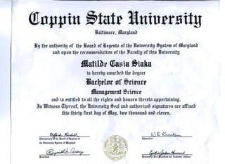 CSU BACHELOR OF SCIENCE & MANAGEMENT SCIENCE DEGREE