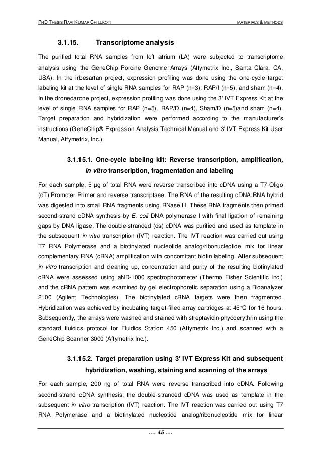 Master thesis materials and methods