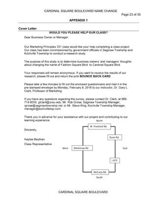 CARDINAL SQUARE BOULEVARD NAME CHANGE
Page 23 of 35
CARDINAL SQUARE BOULEVARD
APPENDIX 1
Cover Letter
 