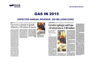 GAS IN 2015
EXPECTED ANNUAL REVENUE: 200 MILLIONS EURO
GAS FOOTWEAR PROJECT
 