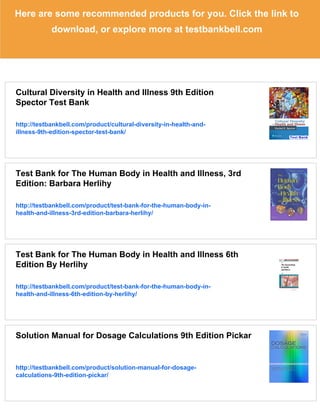 Test Bank for Cultural Diversity in Health and Illness, 8th Edition ...