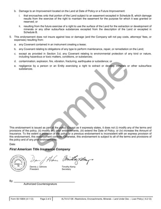 ALTA 9 Checklist Endorsements | PDF
