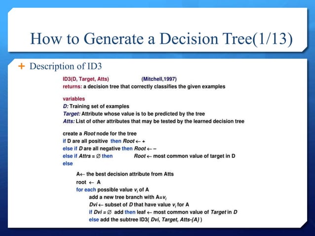 Decision Tree - ID3 | PPTX
