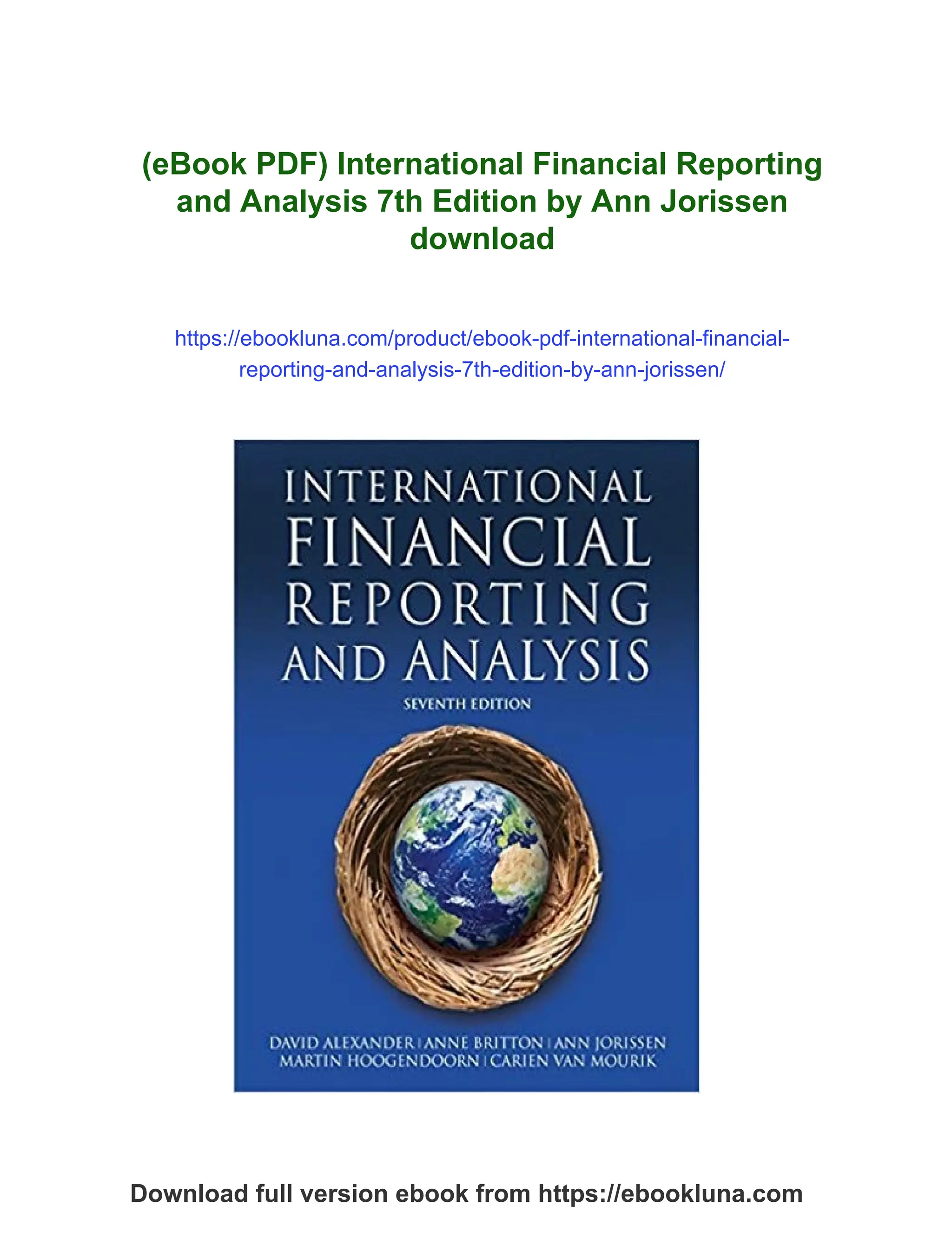 eBook PDF) International Financial Reporting and Analysis 7th