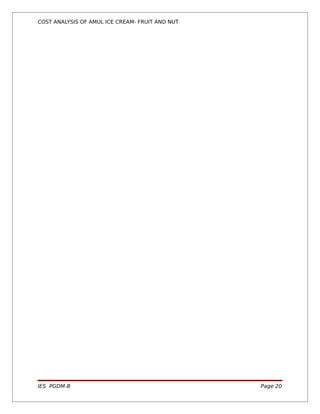 COST ANALYSIS OF AMUL ICE CREAM- FRUIT AND NUT




IES PGDM-B                                       Page 20
 