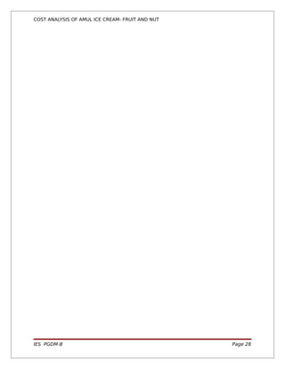 COST ANALYSIS OF AMUL ICE CREAM- FRUIT AND NUT




IES PGDM-B                                       Page 28
 