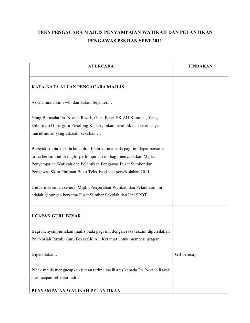 Contoh Surat Pelantikan Pengacara Majlis