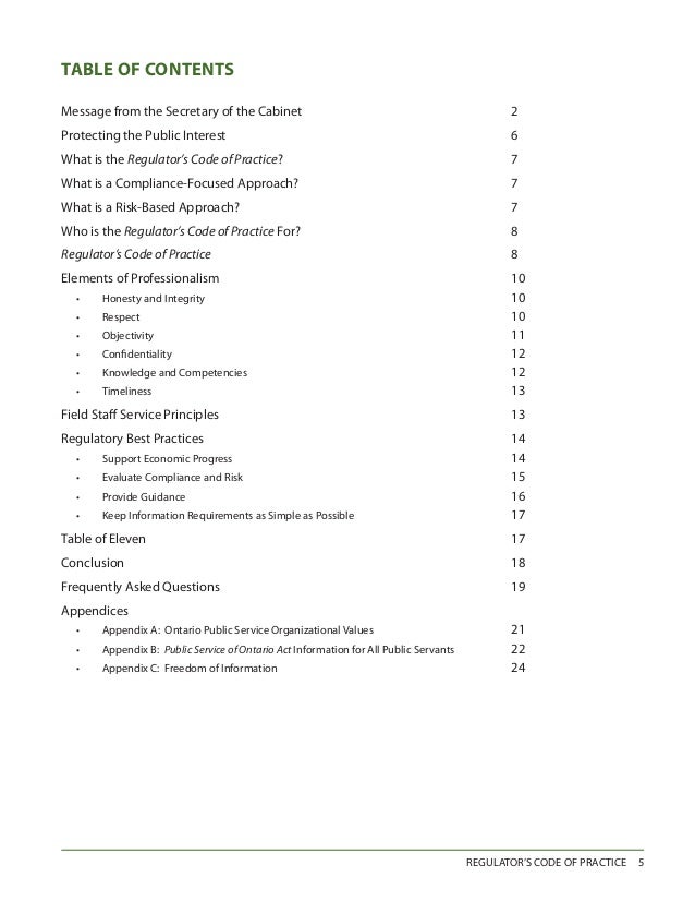 Regulators Code of Practice