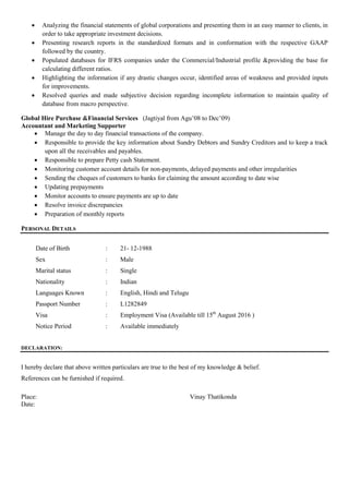 Vinay cv | PDF