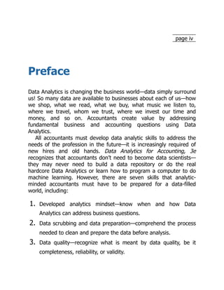 ISE Data Analytics for Accounting 3rd Edition Vernon Richardson ...