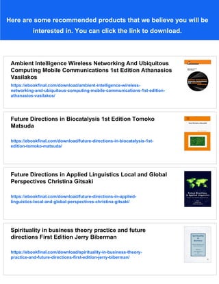 Advances in Ubiquitous Computing Future Paradigms and Directions Soraya ...