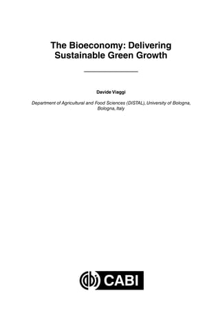 The Bioeconomy Delivering Sustainable Green Growth Viaggi Davide | PDF