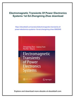 Electromagnetic Transients Of Power Electronics Systems 1st Ed ...