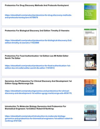 Proteomics For Biomarker Discovery Methods And Protocols 1st Ed ...