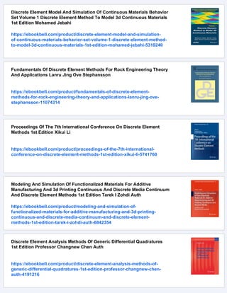 Discrete Element Method In The Design Of Transport Systems Verification ...
