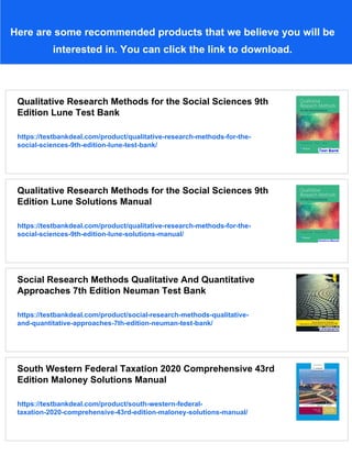 Qualitative Research Methods For The Social Sciences 8th Edition Lune ...