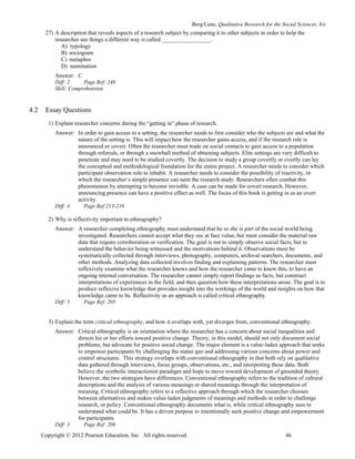 Qualitative Research Methods For The Social Sciences 8th Edition Lune ...
