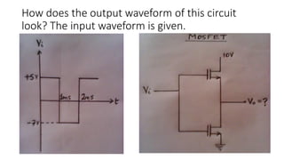How does the output waveform of this circuit
look? The input waveform is given.
 
