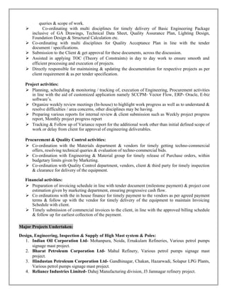 Project Engineer- (Design, Engineering, Planning & Coordination ...