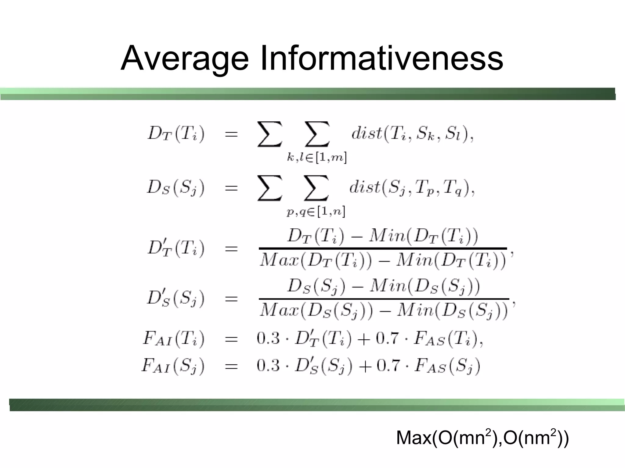 Average Informativeness




                Max(O(mn2),O(nm2))
 