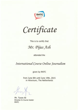 RNTC Certificate
