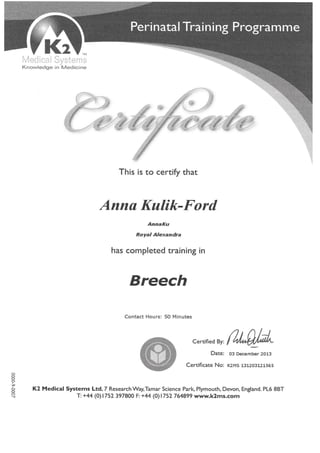 Perinatal Training Programme - Breech