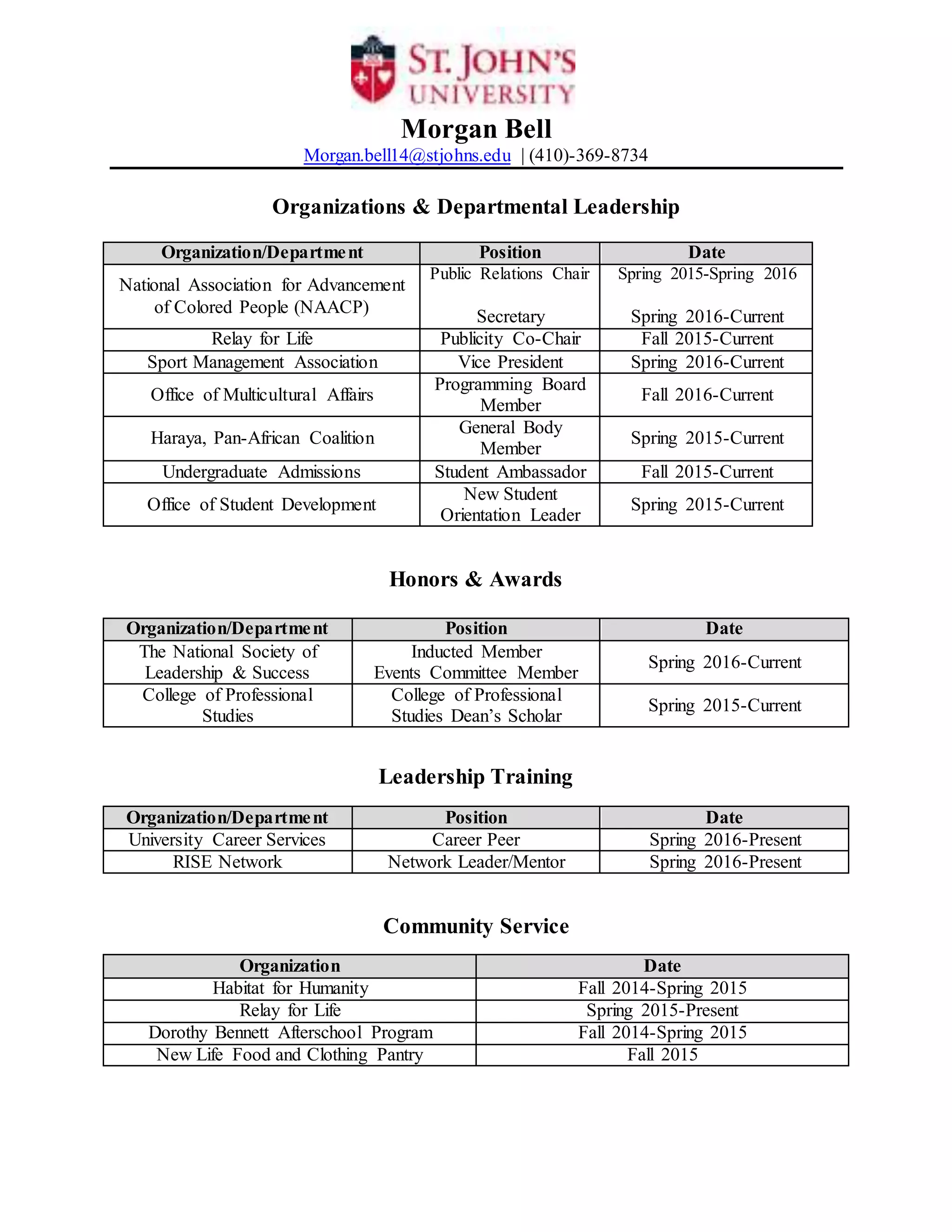 Morgan Bell S Co Curricular Transcript Pdf Morgan Bell S Co Curricular Transcript Pdf