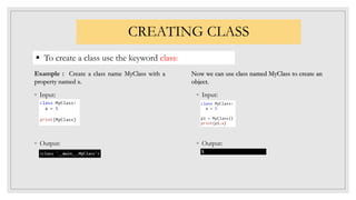 Creating class, self variables in Python | PPT