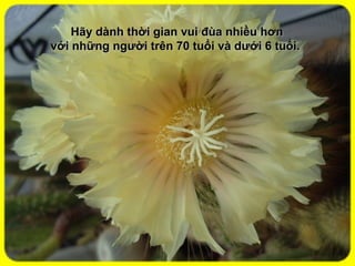 Hãy dành thời gian vui đùa nhiều hơn
với những người trên 70 tuổi và dưới 6 tuổi.
 