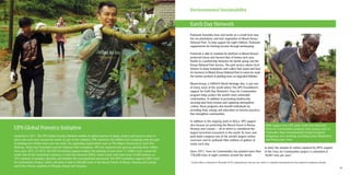 1716
UPS Global Forestry Initiative
Launched in 2011, The UPS Global Forestry Initiative enables its global partners to plant, protect and preserve trees in
urban and rural areas around the world. As part of this initiative, UPS started its Two Million Tree Campaign with the goal
of planting two million trees over two years. By supporting organizations such as The Nature Conservancy, Earth Day
Network, Arbor Day Foundation and the National Park Foundation, UPS has surpassed this goal by planting three million
trees since 2012. In 2014, The UPS Foundation support enabled the planting of more than 1.7 million trees around the
world. One of the Foundation’s partners is Earth Day Network (EDN), which works with more than 22,000 partners in
192 countries to broaden, diversify and mobilize the environmental movement. The UPS Foundation supports EDN’s Trees
for Communities Project, which will plant a total of 400,000 trees in the Boreal Forests of Russia, Norway and Canada
and in the African countries of Ethiopia, Kenya and Tanzania.
Paskwale Karambu lives and works on a small farm near
the tea plantations and lush vegetation of Mount Kenya
National Park. To help support his eight children, Paskwale
supplements his farming income through beekeeping.
Paskwale is able to maintain his beehives in Mount Kenya’s
protected forest and harvest kilos of honey each year
thanks to a partnership between his farmer group and the
Kenya National Park Service. The park service allows local
farmers to keep honeybees and collect fuel wood and feed
for livestock in Mount Kenya National Park in return for work
the farmers perform in planting trees on degraded hillsides.
Mount Kenya, a UNESCO World Heritage Site, is just one
of many areas of the world where The UPS Foundation’s
support for Earth Day Network’s Trees for Communities
program helps protect the world’s most vulnerable
communities. In addition to promoting biodiversity,
securing land from erosion and capturing atmospheric
carbon, these programs also benefit individuals by
providing food, energy and education on forestry practices
that strengthen communities.
In addition to the ongoing work in Africa, UPS support
also focuses on protecting the Boreal Forest in Russia,
Norway and Canada — all of which is considered the
largest terrestrial ecosystem in the world. Its trees and
peat lands comprise one of the world’s largest carbon
reservoirs and its wetlands filter millions of gallons of
water each day.
Since 2011, Trees for Communities has planted more than
778,600 trees in eight countries around the world.
In total, the amount of carbon captured by UPS’s support
of the Trees for Communities project is estimated at
18,801 tons per year.*
Earth Day Network
* Carbon-offset is estimated at 48 pounds of CO2
sequestered per tree per year, which is a standard measurement for trees planted in temperate climates.
With support from UPS under Earth Day Network’s
Trees for Communities program, farm groups such as
Paskwale’s Njuri Environmental Group transplant
indigenous tree seedlings including native Markhamia
and Podocarpus trees.
Environmental Sustainability
 