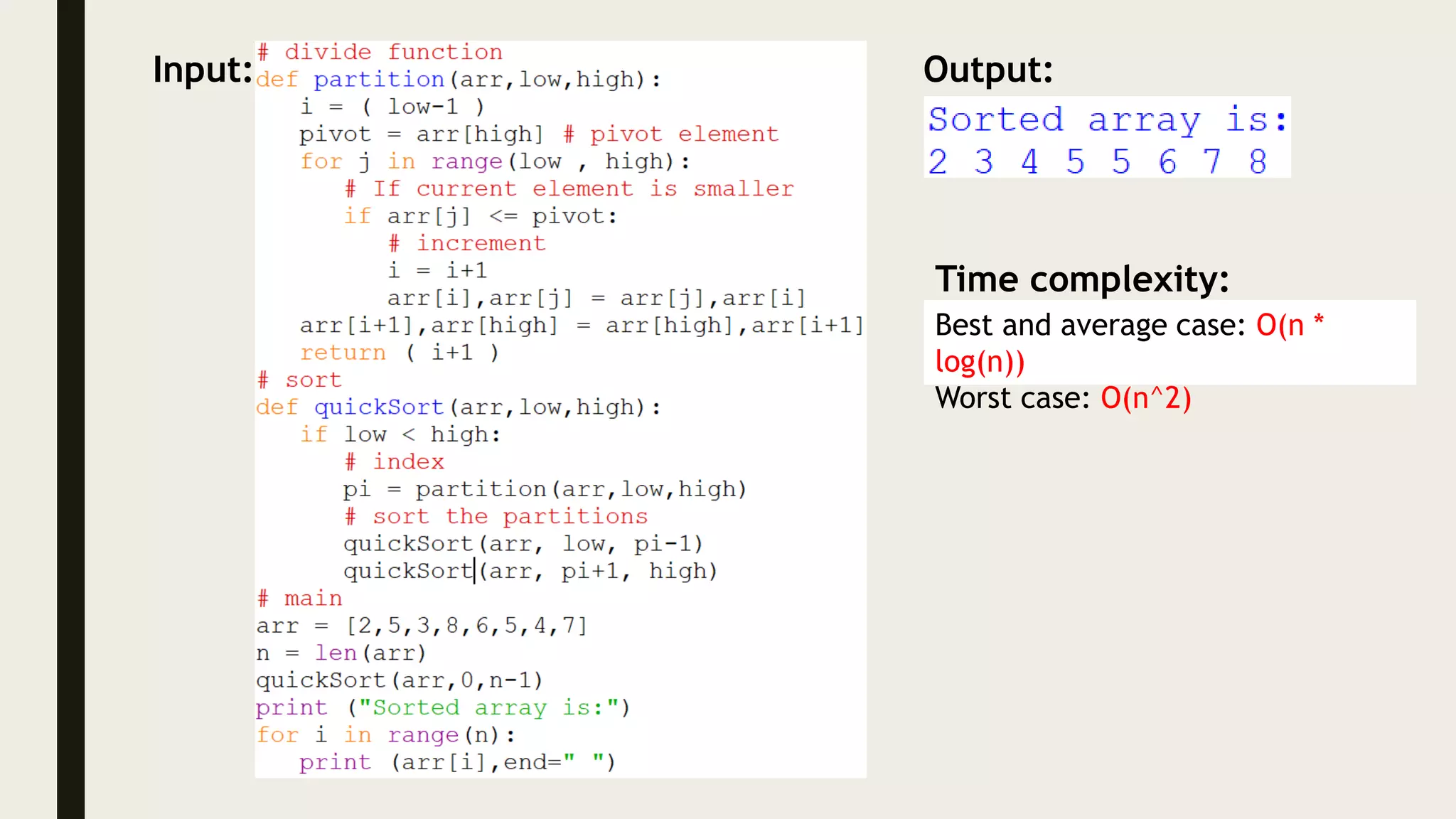 Quick sort algorithm | PPT