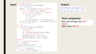 Quick sort algorithm | PPTX