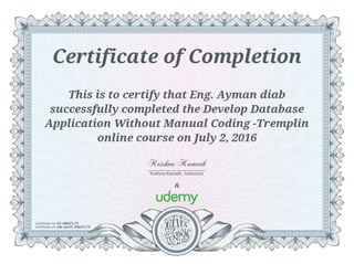 Develop Database Application Without Manual Coding -Tremplin