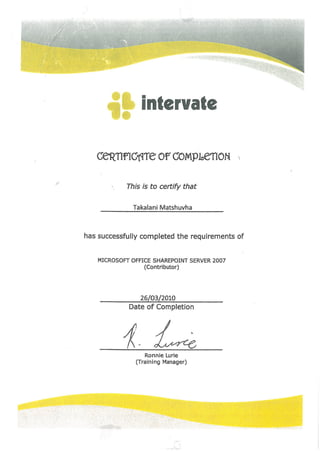 Sharepoint Server 2007 Certificate