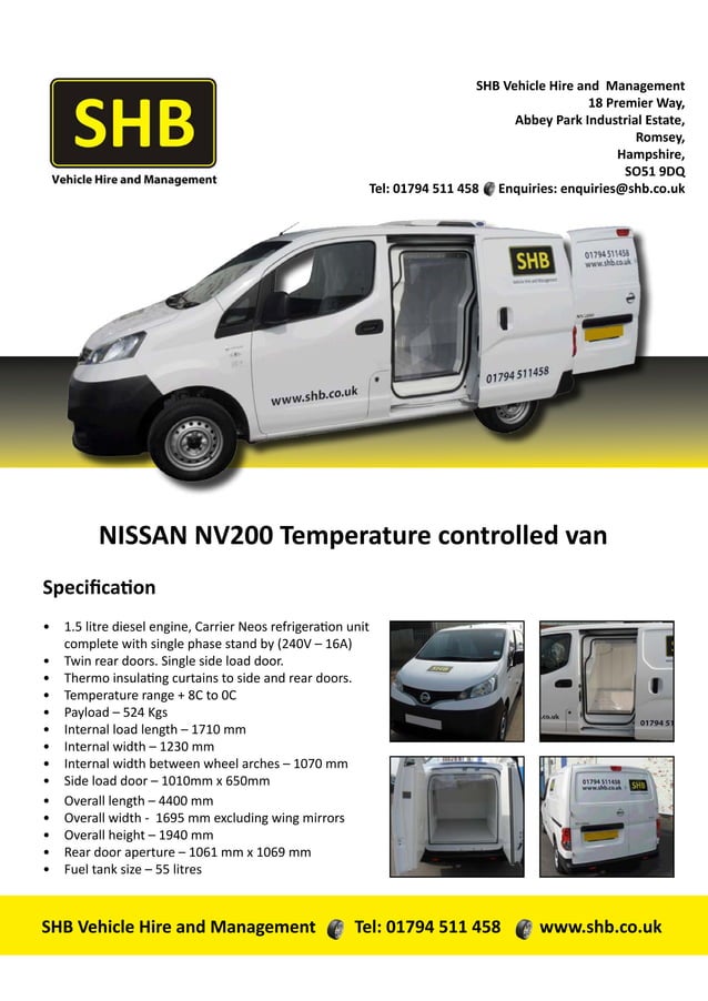 NISSAN NV200 Temperature controlled van PDF
