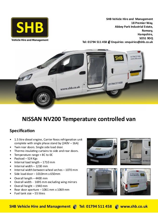 NISSAN NV200 Temperature controlled van