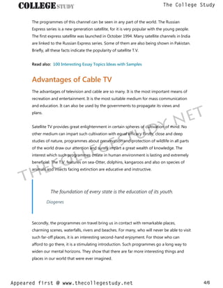 essay on cable tv
